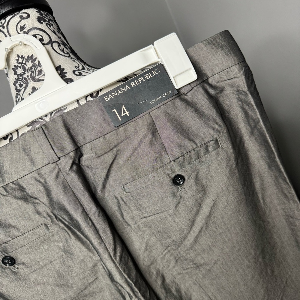 Banana Republic Silk Blend Logan Crop Mid Rise Trouser Pant Size 14 NWT - Picture 8 of 13